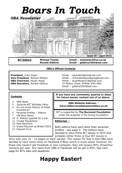 No 34 &ndash; April 2014 - Old Burwoodian Association
