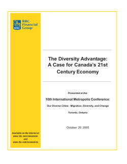 The Diversity Advantage: A Case for Canada`s 21st Century Economy