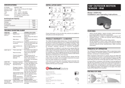 Installation Instructions - PDL 140 Degrees Outdoor Motion Sensor