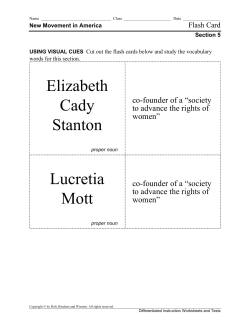 Elizabeth Cady Stanton Lucretia Mott