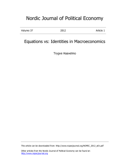 Equations vs: Identities in Macroeconomics