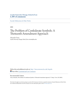 The Problem of Confederate Symbols: A Thirteenth Amendment