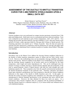 assessment of the ductile to brittle transition curve for c