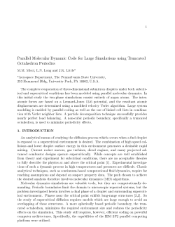 Parallel Molecular Dynamics of Supercritical