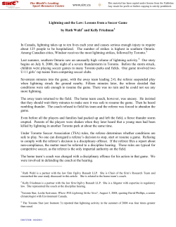Lightning and the Law: Lessons from a Soccer Game by Ruth