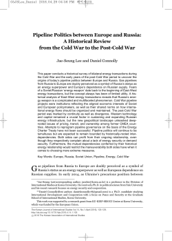 Pipeline Politics between Europe and Russia: A Historical Review