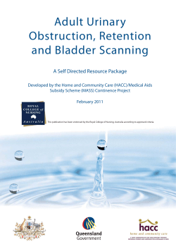 Adult Urinary Obstruction, Renention and Bladder Scanning