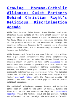Growing Mormon-Catholic Alliance