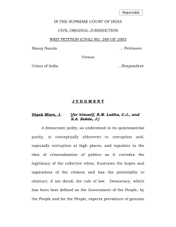 manoj narula v. uoi - Association for Democratic Reforms