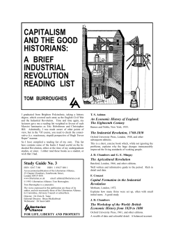 CAPITALISM AND THE GOOD HISTORIANS: A BRIEF INDUSTRIAL