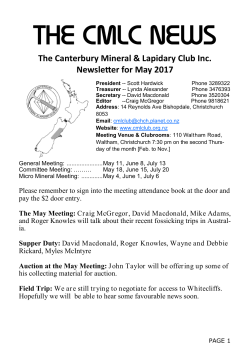 Newsletter May 2017 - Canterbury Mineral and Lapidary Club