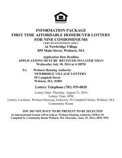Newbridge Application - Woburn Housing Authority