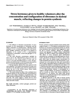 Stress hormones given to healthy volunteers alter