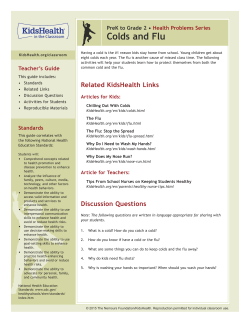 Teacher`s Guide: Colds and Flu (PreK to Grade 2)