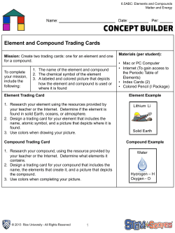 Element and Compound Trading Cards