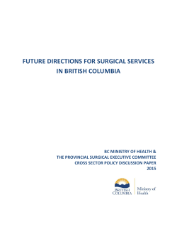 Future Directions for Surgical Services in British Columbia