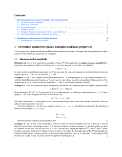 Contents 1 Hermitian symmetric spaces: examples and basic