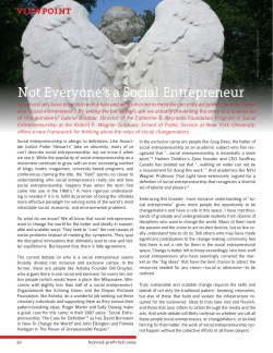 Not Everyone`s a Social Entrepreneur