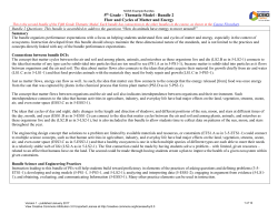 5th Grade - Thematic Model - Bundle 2 Flow and Cycles of Matter