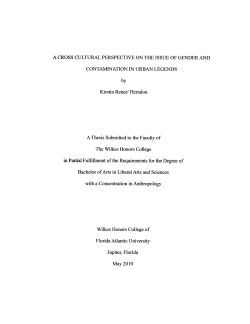 A CROSS CULTURAL PERSPECTIVE ON THE ISSUE OF GENDER