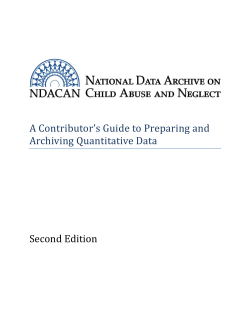 A Contributor`s Guide to Preparing and Archiving Quantitative Data