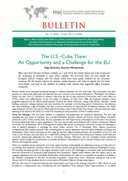 The US&ndash;Cuba Thaw: An Opportunity and a Challenge for