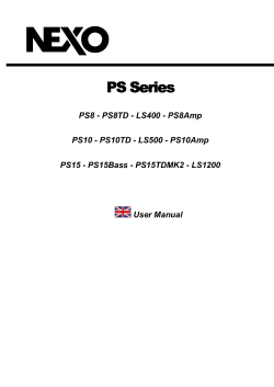 Nexo PS Series Manual