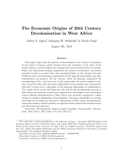 The Economic Origins of 20th Century Decolonisation