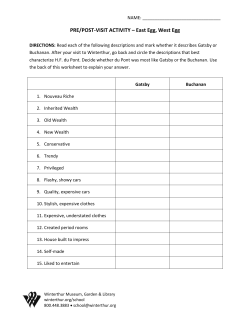 PRE/POST-VISIT ACTIVITY &ndash; East Egg, West Egg