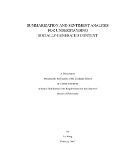 summarization and sentiment analysis for understanding socially