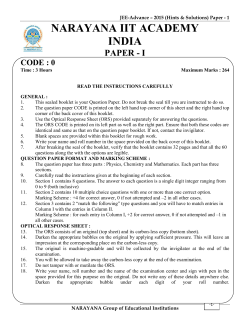 JEE Advance 2015 Paper 1 Solution