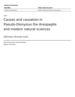 Causes and causation in Pseudo-Dionysius the Areopagite and