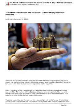 The Attack on Berlusconi and the Vicious Climate of Italy`s - i