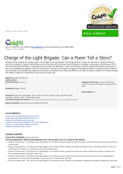 Charge of the Light Brigade: Can a Poem Tell a Story?