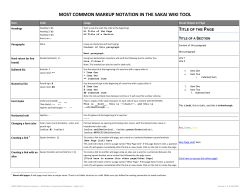 most common markup notation in the sakai wiki tool