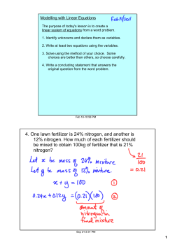 4. One lawn fertilizer is 24% nitrogen, and another is 12% nitrogen