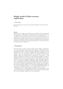Simple model of finite resource exploitation