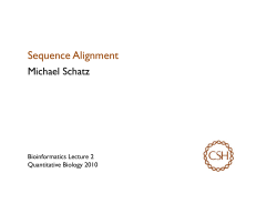 Lecture 2 - Sequence Alignment