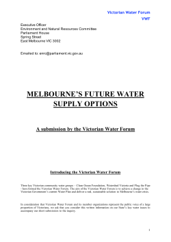 melbourne`s future water supply options