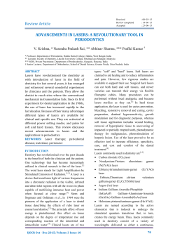 Review Article ADVANCEMENTS IN LASERS: A REVOLUTIONARY