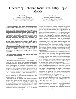 Discovering Coherent Topics with Entity Topic Models