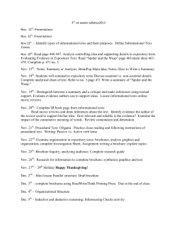 Nov.13th : : Identify types of informational texts and