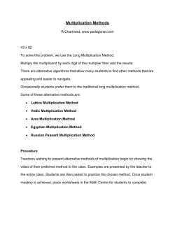Multiplication Methods