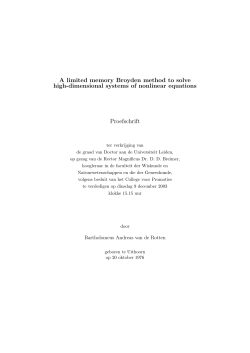 A limited memory Broyden method to solve high