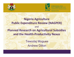 Nigeria Agriculture Public Expenditure Review