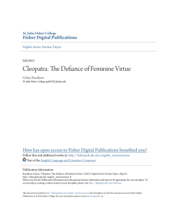 Cleopatra: The Defiance of Feminine Virtue