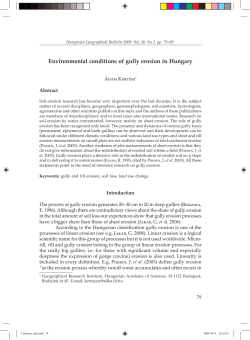 Environmental Conditions of Gully Erosion in Hungary
