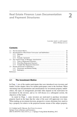 Real Estate Finance: Loan Documentation and Payment