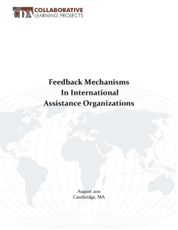 Feedback Mechanisms In International Assistance Organizations