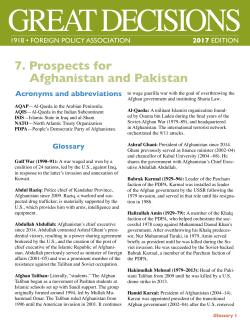 7. Prospects for Afghanistan and Pakistan
